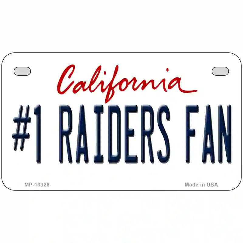 Number 1 Raiders Fan Novelty Metal License Plate Tag 7" x 4" (MP)