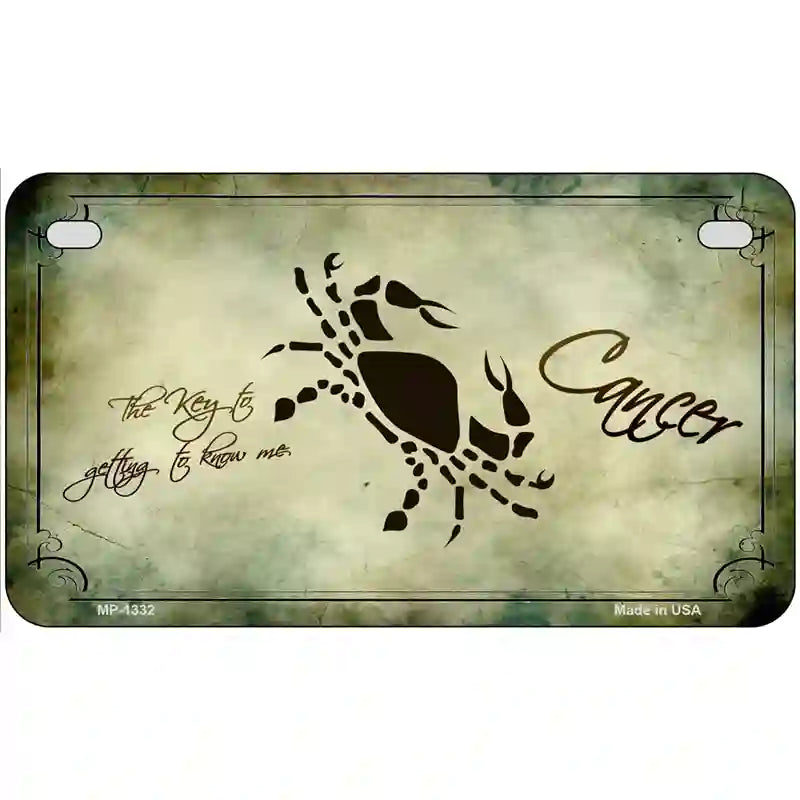 Cancer Zodiac Novelty Metal License Plate 7" x 4" (MP)