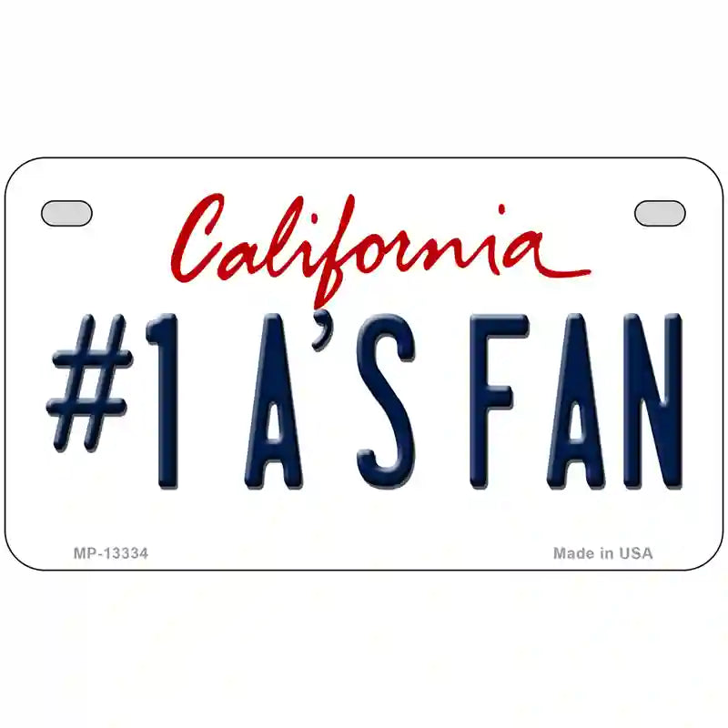 Number 1 Athletics Fan Novelty Metal License Plate Tag 7" x 4" (MP)