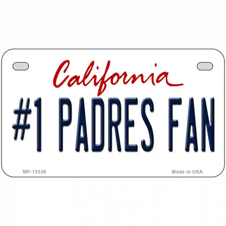 Number 1 Padres Fan Novelty Metal License Plate Tag 7" x 4" (MP)