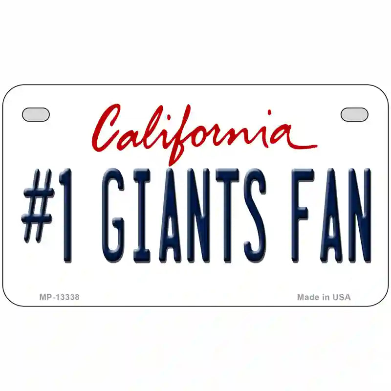 Number 1 Giants Fan Novelty Metal License Plate Tag 7" x 4" (MP)