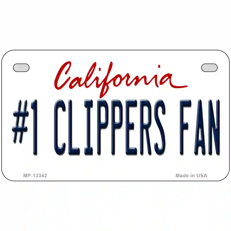 Number 1 Clippers Fan Novelty Metal License Plate Tag 7" x 4" (MP)