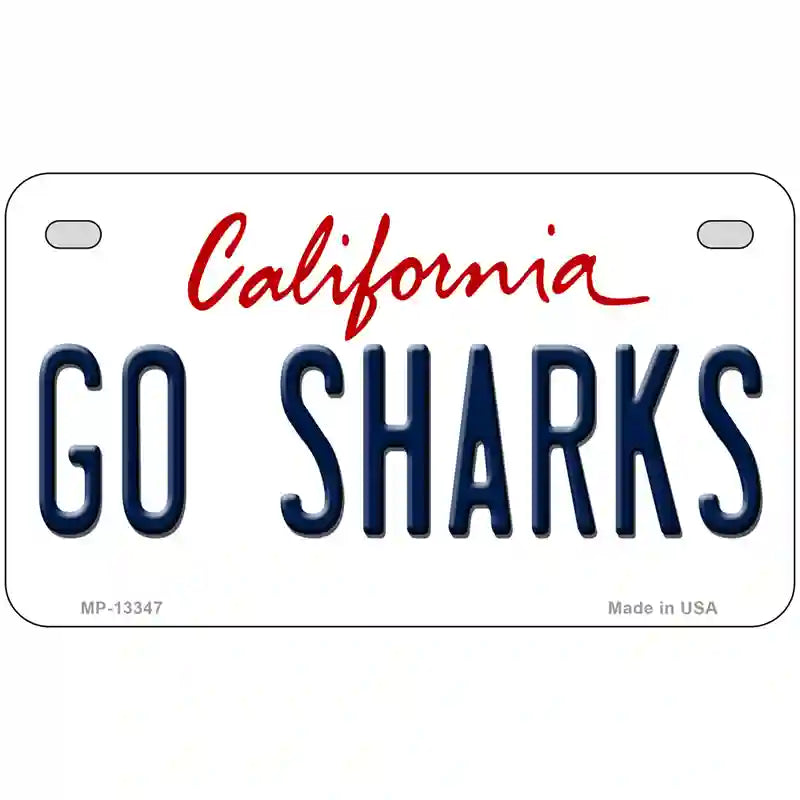 Go Sharks Novelty Metal License Plate Tag 7" x 4" (MP)