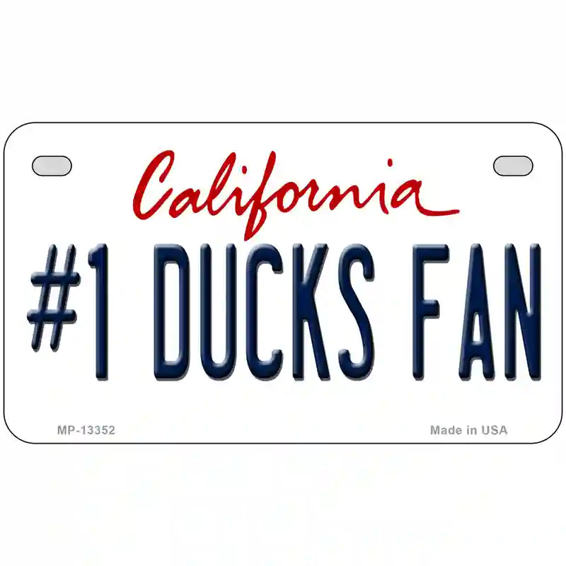 Number 1 Ducks Fan Novelty Metal License Plate Tag 7" x 4" (MP)