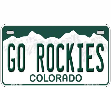 Go Rockies Novelty Metal License Plate Tag 7" x 4" (MP)