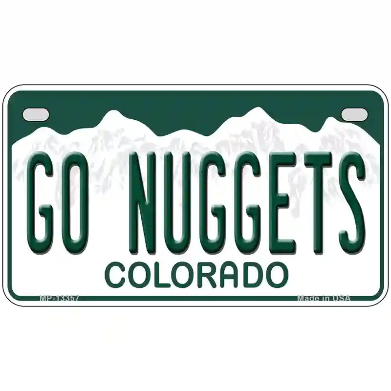 Go Nuggets Novelty Metal License Plate Tag 7" x 4" (MP)