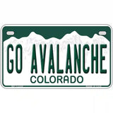 Go Avalanche Novelty Metal License Plate Tag 7" x 4" (MP)