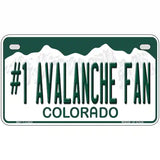 Number 1 Avalanche Fan Novelty Metal License Plate Tag 7" x 4" (MP)