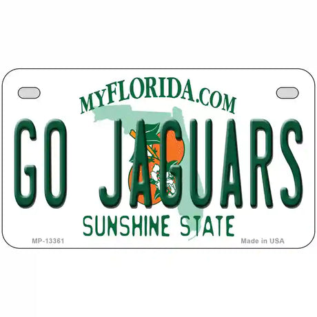 Go Jaguars Novelty Metal License Plate Tag 7" x 4" (MP)