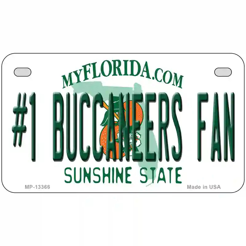 Number 1 Buccaneers Fan Novelty Metal License Plate Tag 7" x 4" (MP)