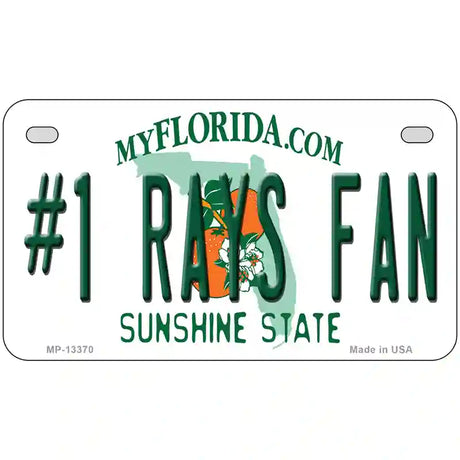 Number 1 Rays Fan Novelty Metal License Plate Tag 7" x 4" (MP)