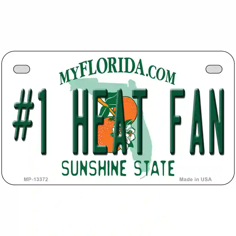 Number 1 Heat Fan Novelty Metal License Plate Tag 7" x 4" (MP)