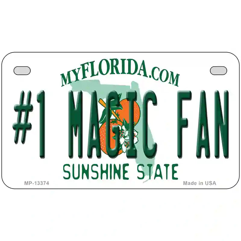 Number 1 Magic Fan Novelty Metal License Plate Tag 7" x 4" (MP)