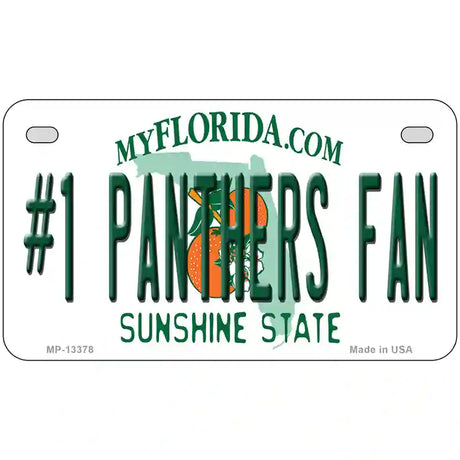 Number 1 Panthers Fan Novelty Metal License Plate Tag 7" x 4" (MP)