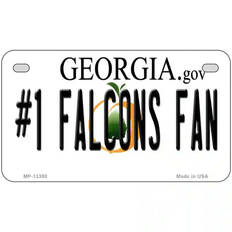 Number 1 Falcons Fan Novelty Metal License Plate Tag 7" x 4" (MP)