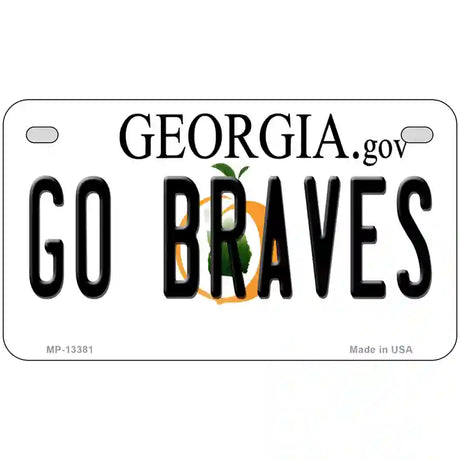 Go Braves Novelty Metal License Plate Tag 7" x 4" (MP)