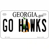 Go Hawks Georgia Novelty Metal License Plate Tag 7" x 4" (MP)