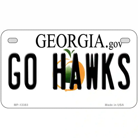 Go Hawks Georgia Novelty Metal License Plate Tag 7" x 4" (MP)