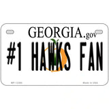 Number 1 Hawks Fan Georgia Novelty Metal License Plate Tag 7" x 4" (MP)