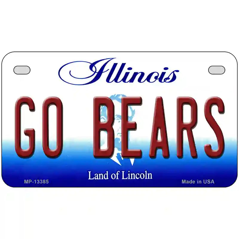 Go Bears Novelty Metal License Plate Tag 7" x 4" (MP)