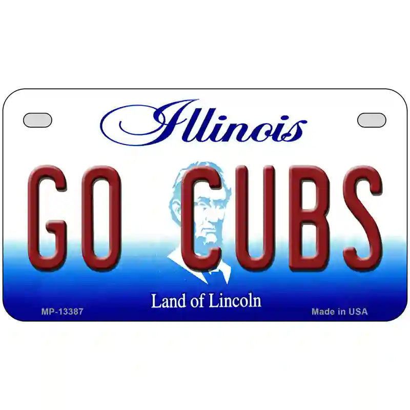 Go Cubs Novelty Metal License Plate Tag 7" x 4" (MP)