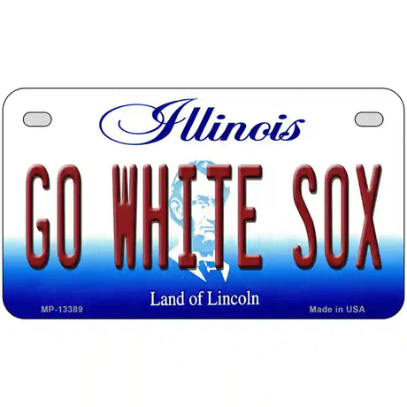 Go White Sox Novelty Metal License Plate Tag 7" x 4" (MP)