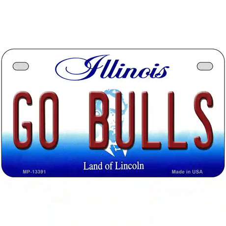 Go Bulls Novelty Metal License Plate Tag 7" x 4" (MP)