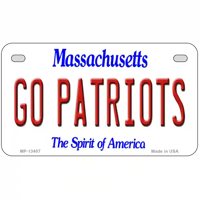 Go Patriots Novelty Metal License Plate Tag 7" x 4" (MP)