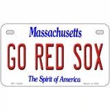 Go Red Sox Novelty Metal License Plate Tag 7" x 4" (MP)