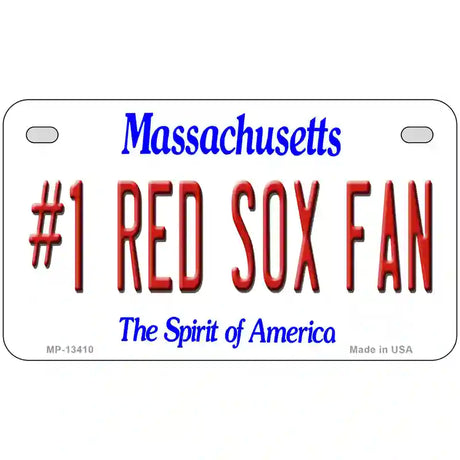 Number 1 Red Sox Fan Novelty Metal License Plate Tag 7" x 4" (MP)