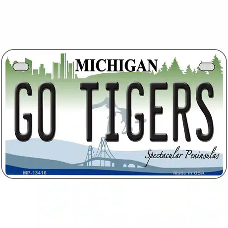 Go Tigers Novelty Metal License Plate Tag 7" x 4" (MP)