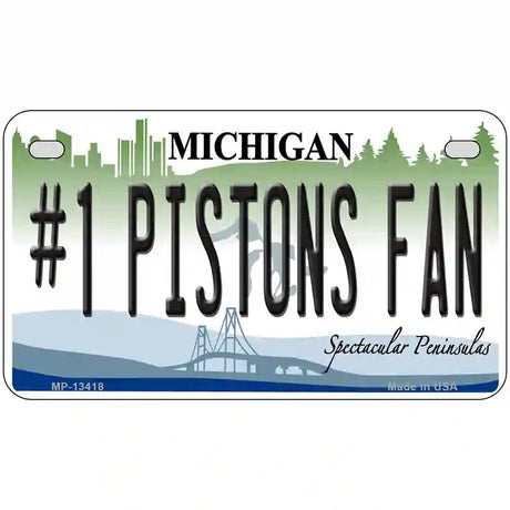 Number 1 Pistons Fan Novelty Metal License Plate Tag 7" x 4" (MP)