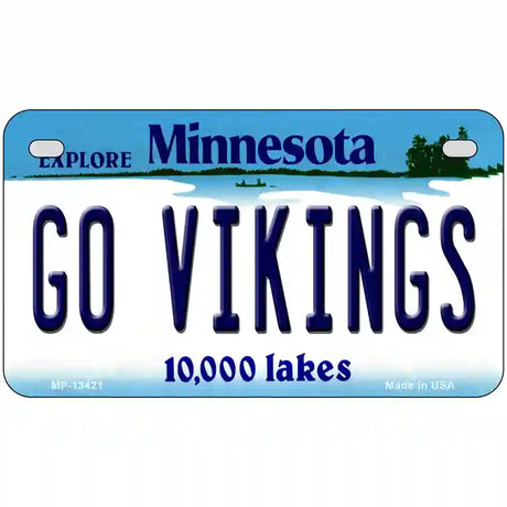 Go Vikings Novelty Metal License Plate Tag 7" x 4" (MP)