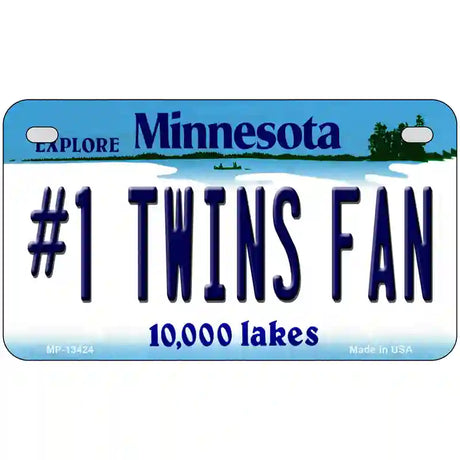 Number 1 Twins Fan Novelty Metal License Plate Tag 7" x 4" (MP)