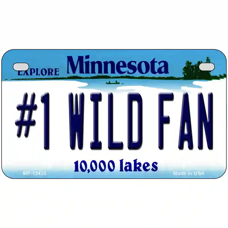 Number 1 Wild Fan Novelty Metal License Plate Tag 7" x 4" (MP)