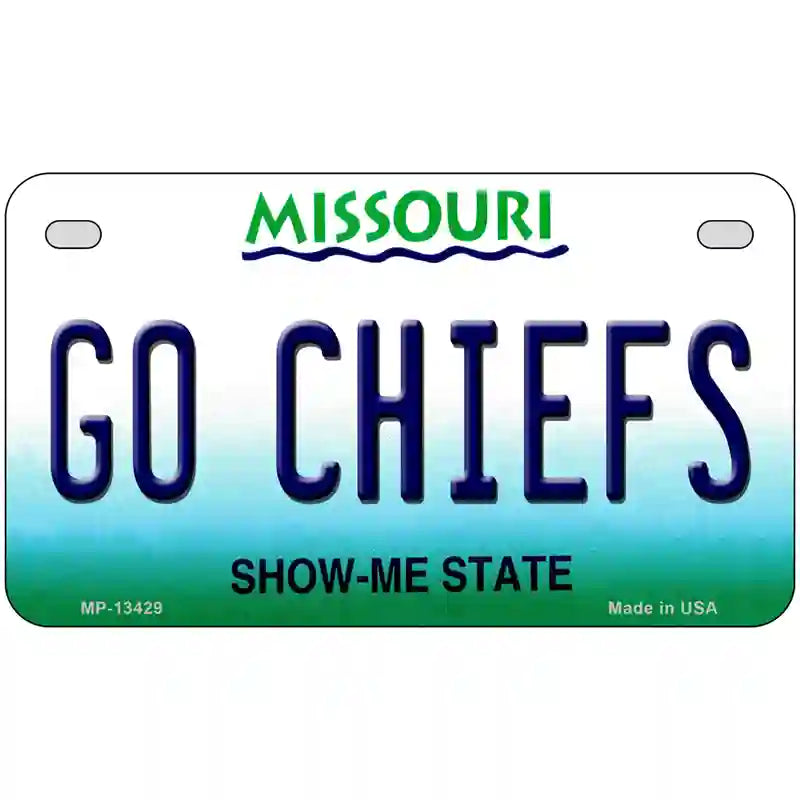 Go Chiefs Novelty Metal License Plate Tag 7" x 4" (MP)