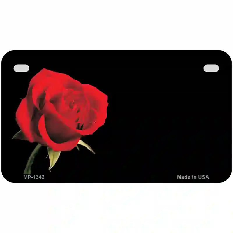 Rose Offset Novelty Metal License Plate 7" x 4" (MP)