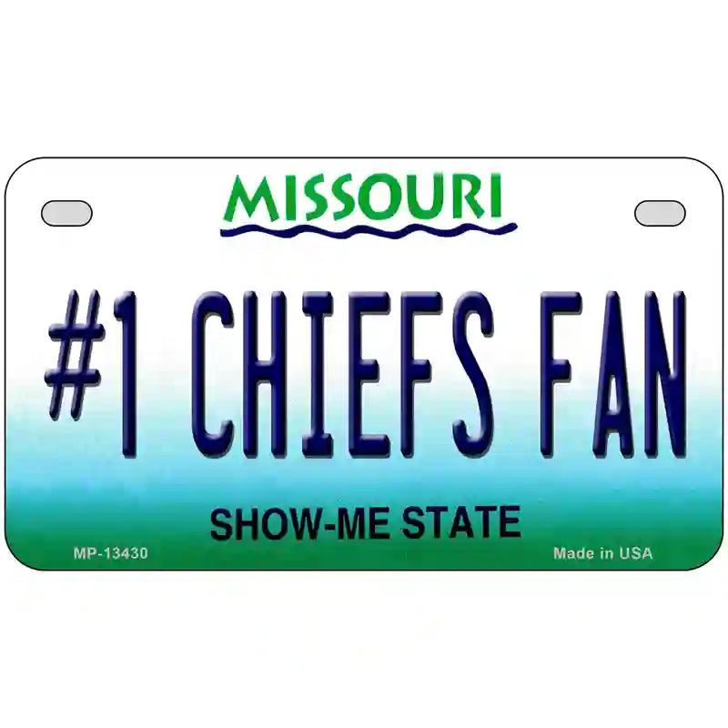 Number 1 Chiefs Fan Novelty Metal License Plate Tag 7" x 4" (MP)