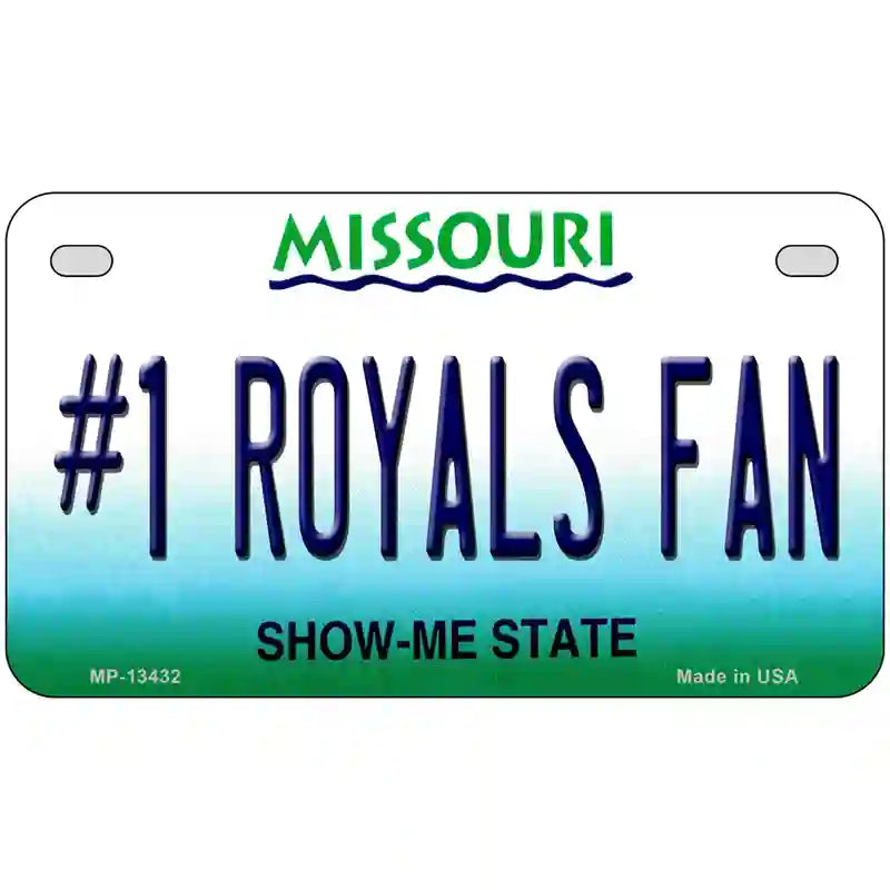 Number 1 Royals Fan Novelty Metal License Plate Tag 7" x 4" (MP)