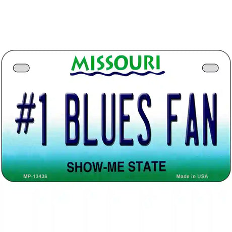 Number 1 Blues Fan Novelty Metal License Plate Tag 7" x 4" (MP)