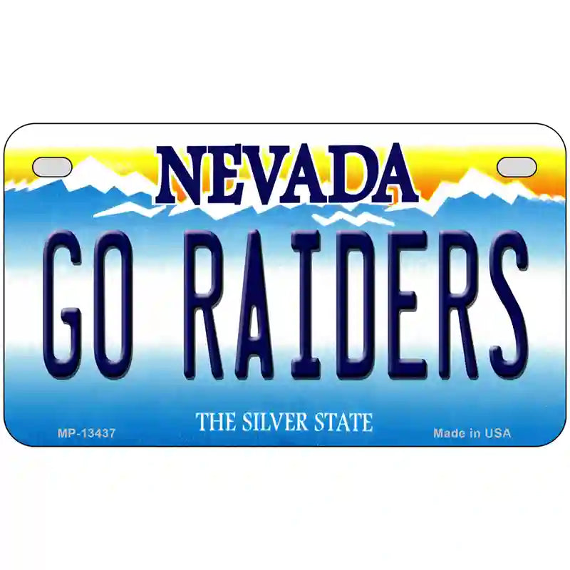 Go Raiders Nevada Novelty Metal License Plate Tag 7" x 4" (MP)