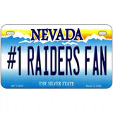 Number 1 Raiders Fan Nevada Novelty Metal License Plate Tag 7" x 4" (MP)