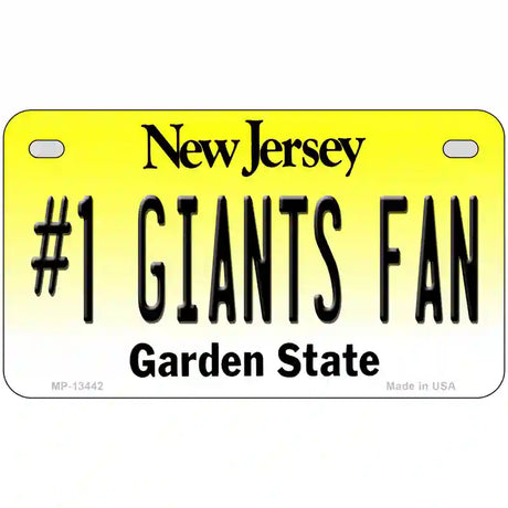 New Jersey Number 1 Giants Fan Novelty Metal License Plate Tag 7" x 4" (MP)