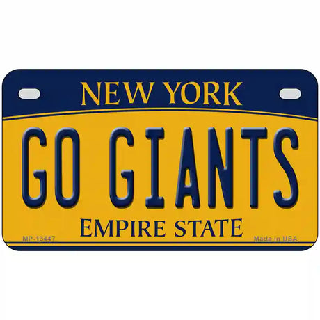 New York Go Giants Novelty Metal License Plate Tag 7" x 4" (MP)