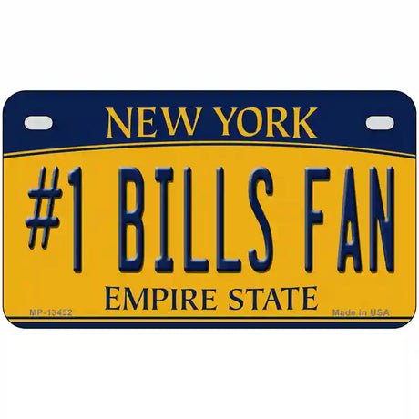 Number 1 Bills Fan Novelty Metal License Plate Tag 7" x 4" (MP)