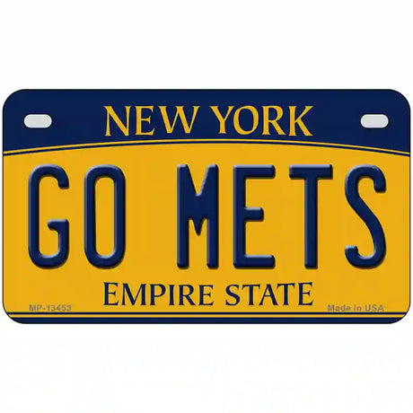 Go Mets Novelty Metal License Plate Tag 7" x 4" (MP)