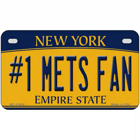 Number 1 Mets Fan Novelty Metal License Plate Tag 7" x 4" (MP)