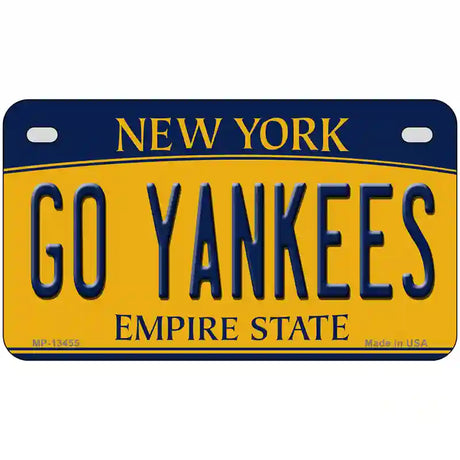 Go Yankees Novelty Metal License Plate Tag 7" x 4" (MP)