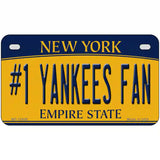 Number 1 Yankees Fan Novelty Metal License Plate Tag 7" x 4" (MP)