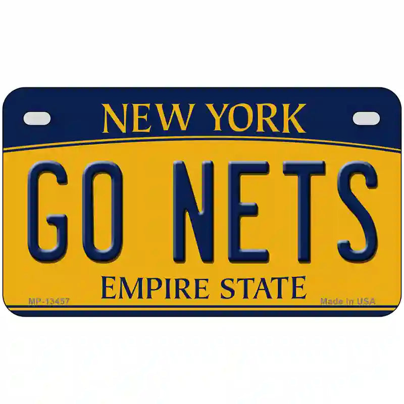 Go Nets Novelty Metal License Plate Tag 7" x 4" (MP)